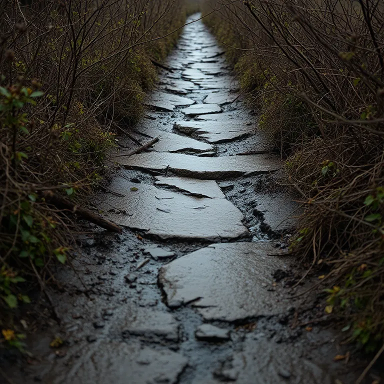 Before: The path at the second bridge